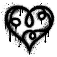 Spray graffiti heart symbol isolated on White background. vector