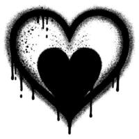 Graffiti Heart icon Sprayed with spray paint with two love text isolated on white background. eps 10. vector