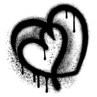 Graffiti Heart icon Sprayed with spray paint with two love text isolated on white background vector