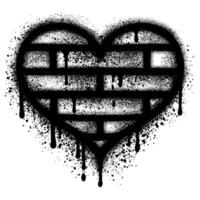 Heart symbol graffiti in defferent style isolated on White background. vector