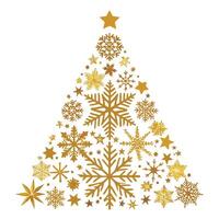 Christmas tree with snowflakes vector