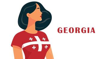girl in red t shirt flat illustration vector