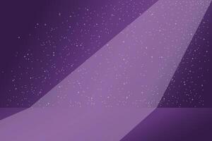 purple wall with sun shadow and glitters flat illustration vector