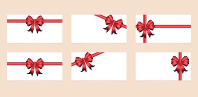 gift voucher template set with bow tie vector