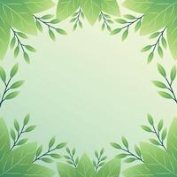 leaf frame with an empty space for text flat illustration vector