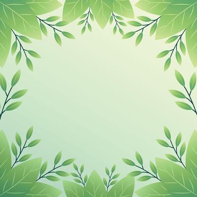 leaf frame with an empty space for text flat illustration