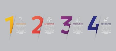 4 step infographic number vector