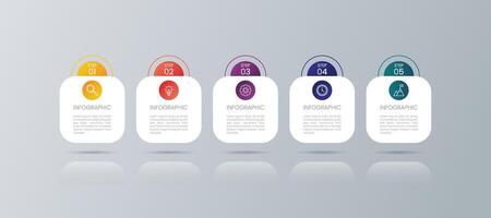 5 step infographic with icon vector