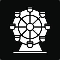 Ferris wheel icon in simple style on black background vector