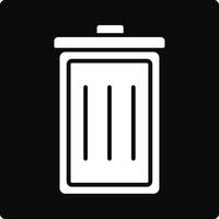 A trash can icon on a black background vector