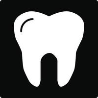A tooth icon on a black background vector