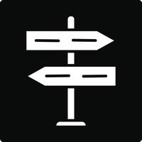 A black and white sign pointing in two different directions vector