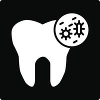 A tooth with a virus on it vector