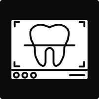 A tooth is on a monitor with a toothbrush vector