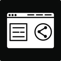 A black and white icon of a computer screen vector