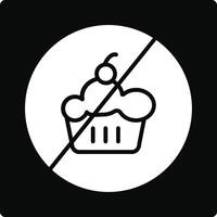 A black and white sign with a cupcake in the middle vector