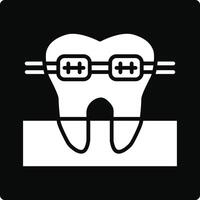 A tooth with braces on it vector