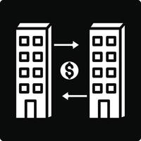 Two buildings with a dollar sign on top vector