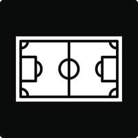 A soccer field icon in a black square vector