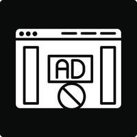An ad on a computer screen with a black background vector