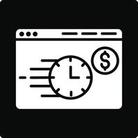 A clock and dollar sign on a computer screen vector