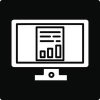 A computer monitor with a chart on it vector