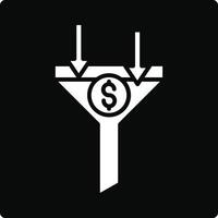 A funnel with a dollar sign on it vector