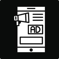 An ad on a phone with a megaphone vector