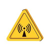 Non ionizing triangle symbol. Hand draw, flat illustration. vector