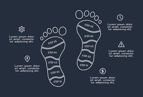 Doodle dark infographic elements with 5 options, template for web on a black background. vector