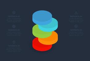 Diagram concept for infographic with 65 steps, options, parts or processes. Template for web on a black background. vector
