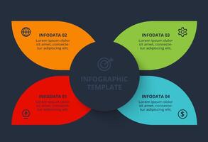 Diagram concept for infographic with 64 steps, options, parts or processes. Template for web on a black background. vector