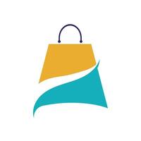 A bag with a yellow and blue color vector