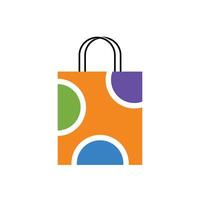 A colorful shopping bag with polka dots vector