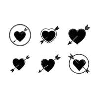 Heart arrow stencil design for love and romance-themed graphics vector