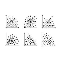 Professional scatter plot for data visualization, analytics, and chart graphics vector