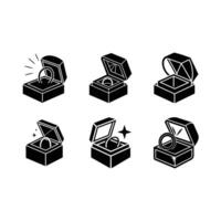Diamond Ring Box Graphic Design vector