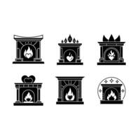 A romantic fireplace design, perfect for creating cozy, warm ambiance in your projects vector
