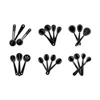 Editable measuring spoons for culinary, kitchen, and design projects vector