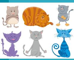 funny cartoon cats and kittens funny characters set vector