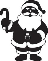 Santa Claus standing and celebration merry Christmas silhouette icon illustration design. vector