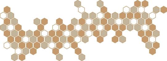 simple abstract light deep brown color different shape creative hexagon honeycomb polygon pattern brown and gold pattern on it vector