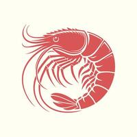 Shrimp trendy artwork beautiful abstract illustration colorful applicative design vector