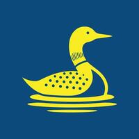 Loon in water trendy artwork beauteous abstract illustration colorful applied design vector