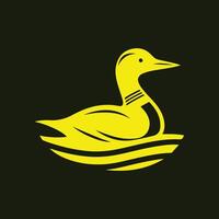 Loon in water trendy artwork perfect abstract illustration colorful applied design vector