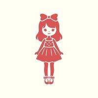 Doll trendy artwork beautiful abstract illustration colorful applicative design vector