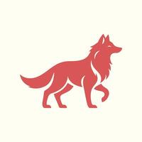 Fox walk trendy artwork beautiful abstract illustration colorful applicative design vector