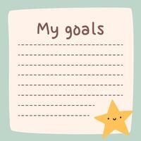 Cute to do list template. Kawaii design of daily planner, schedule or checklist. Perfect for agenda, planning, memo, notes, self-organization. hand-drawn illustration. Stationery for children. vector