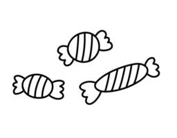 Candy isolated on a white background. Hand-drawn illustration in doodle style. Perfect for decorations, logo and various designs. vector