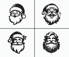 Christmas Santa face silhouette vector